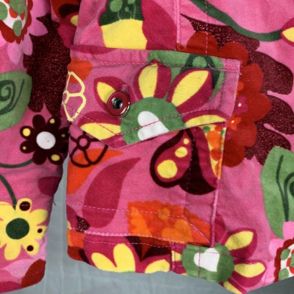 Childrens Place Pink  Floral Retro Jacket  -21 - Picture 7 of 10